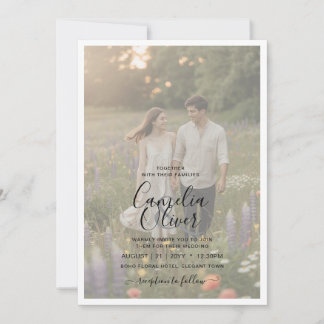 Heritage Soft Opaque Photo Overlay Wedding 招待状