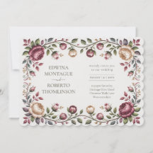 Heritage Victorian Floral Wedding Rose Horizontal