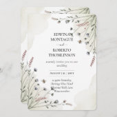Heritage Wildflower Meadow Wedding 招待状 (正面/裏面)