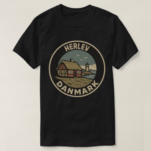 Herlev, デンマーク Danmark  Tシャツ (デザイン正面)