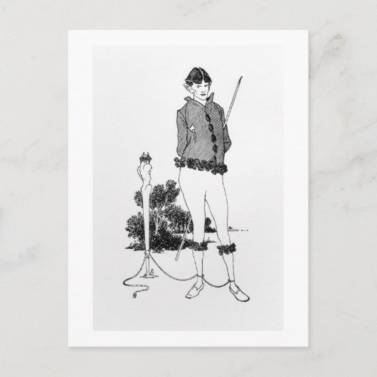 Hermに結び付けられたセルフポートレート(版木、銅版、版画) (b&w phot) ポストカード (正面)