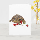 Hermannのカメおよびいちご カード (黄色い花)