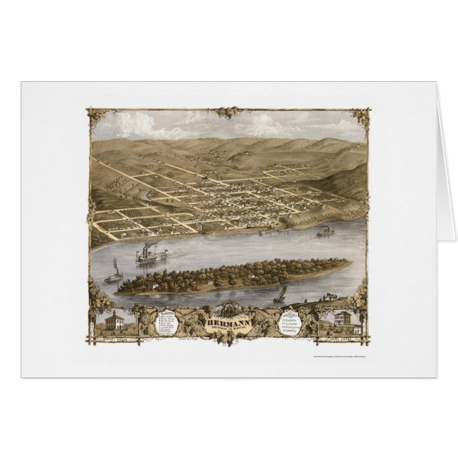 HermannのMOのパノラマ式の地図- 1869年 (正面横)