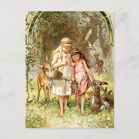 Hermann Vogel – 白雪姫とバラ赤 ポストカード (正面)