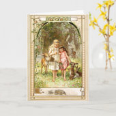 Hermann Vogel -雪の白いおよびバラの赤 カード (黄色い花)