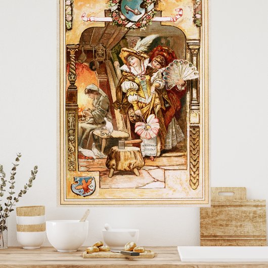 Hermann Vogel - Cinderella ポスター (キッチン)