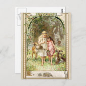 Hermann VogelTryによる白雪姫とバラレッド ポストカード (正面/裏面)