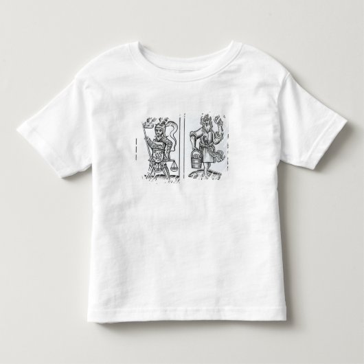 HermensulまたはIrmensul (残っている)およびCrodon (右の) ID トドラーTシャツ (正面)