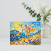 Hermes with Winged Staff and Sandals Walking a Sac ポストカード (スタンド正面)