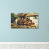 Hermine Biedermann Harneded Horses at the Stab キャンバスプリント (インサイチュ (ウッドフロア))