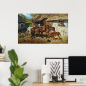 Hermine Biedermann Harnted Horses at the Stabl ポスター (ホームオフィス)