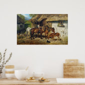 Hermine Biedermann Harnted Horses at the Stabl ポスター (キッチン)