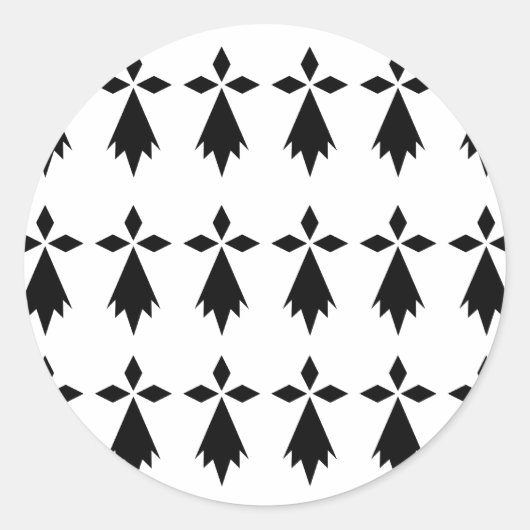 hermine drapeau Bretagne ラウンドシール (正面)