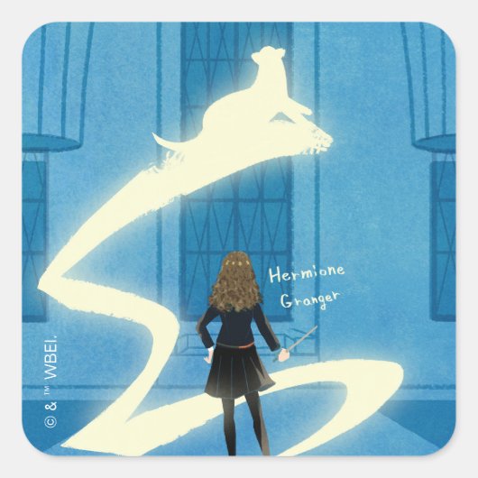 Hermione Granger Patronus Painting スクエアシール (正面)