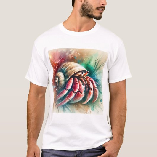 Hermit Crab 090724AREF102 - Watercolor Tシャツ (正面)