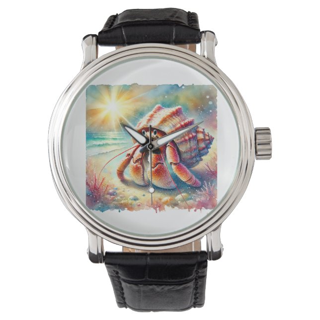 Hermit Crab 100724AREF103 - Watercolor 腕時計 (正面)