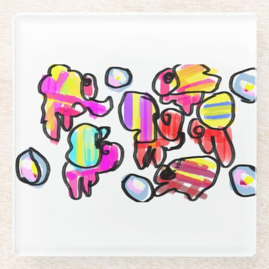 Hermit crabs summer  ガラスコースター (正面)