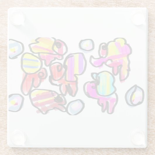 Hermit crabs summer  ガラスコースター (裏面)