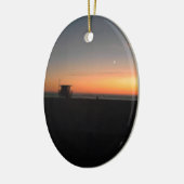 hermosaのビーチの日没 セラミックオーナメント (左)