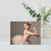 Hermosa bailarina romántica con dulces colores ポストカード (スタンド正面)