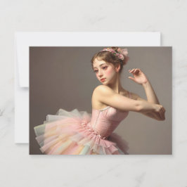 Hermosa bailarina romántica con dulces colores ポストカード
