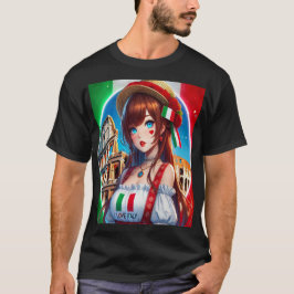 HERMOSA CHICA ANIME EN EL COLISEO DE ROMA, ITALIA Tシャツ