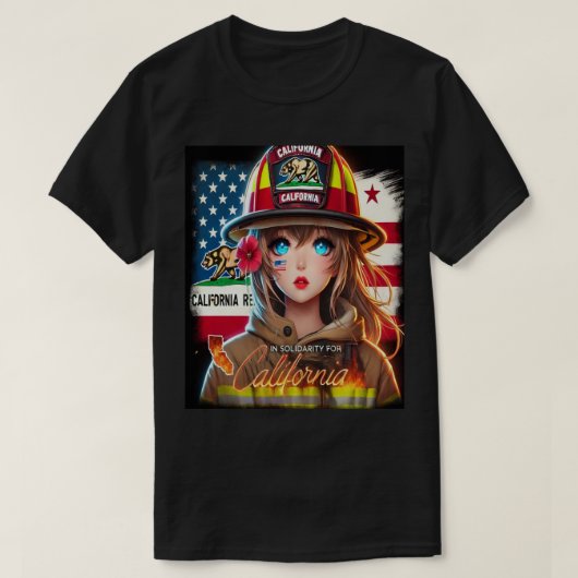 HERMOSA CHICA ANIME EN SOLIDARIDAD CON CALIFORNIA Tシャツ (デザイン正面)