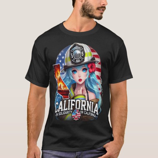 HERMOSA CHICA ANIME EN SOLIDARIDAD CON LOS ANGELES Tシャツ (正面)