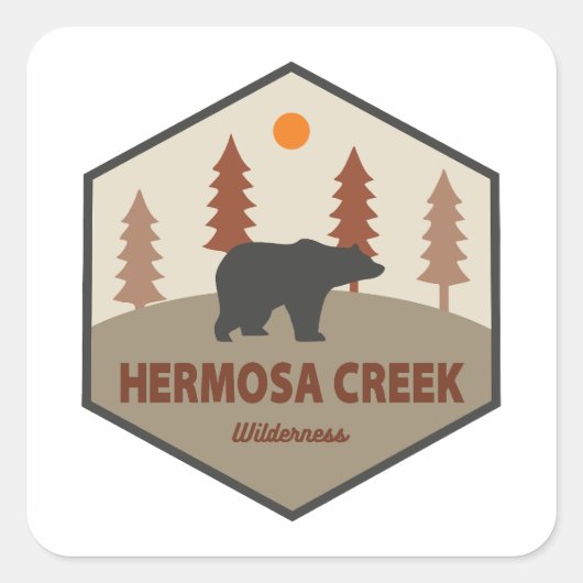 Hermosa Creek Wilderness Colorado Bear スクエアシール (正面)