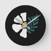Hermosa flor abstracta ラウンド壁時計 (正面)