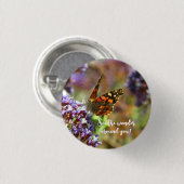 Hermosa Mariposa polinizando flores 缶バッジ (正面&裏面)
