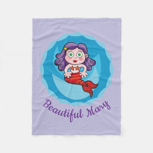 Hermosa sirena フリースブランケット (正面)