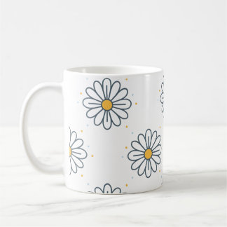 Hermosas margaritas minimalistas  コーヒーマグカップ