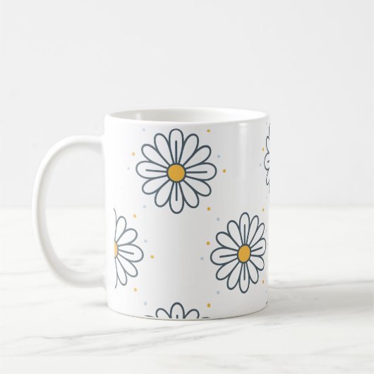 Hermosas margaritas minimalistas  コーヒーマグカップ (左)