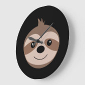 Hermoso oso perezoso sonriente ラージ壁時計 (傾斜)