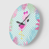 Hermoso Reloj Flamenco Rosa para Personalizar ラージ壁時計 (傾斜)