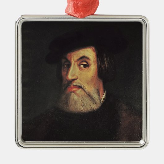 Hernandoコルテスのポートレート メタルオーナメント (正面)