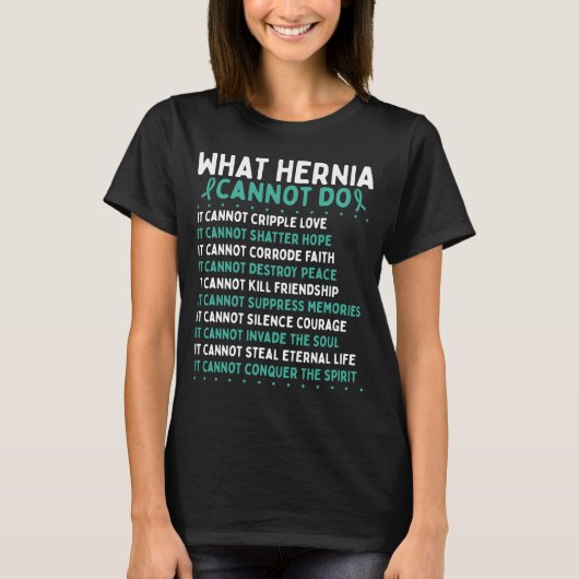 Hernia Awareness Fighter Hernia Warrior Ribbon Tシャツ (正面)