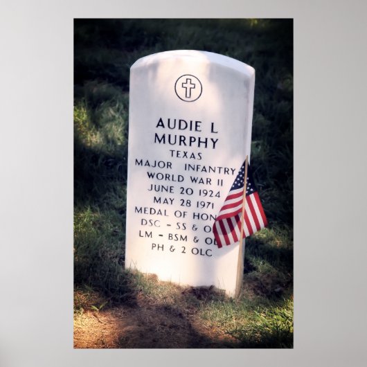 HERO AUDIE MURPHY GRAVE – アーリントン ポスター (正面)