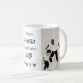 Hero Dad | オリジナル写真付き父の日コーヒーマグ コーヒーマグカップ (正面右)
