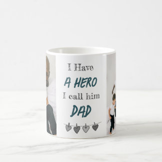 Hero Dad | オリジナル写真付き父の日コーヒーマグ コーヒーマグカップ