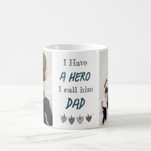 Hero Dad | オリジナル写真付き父の日コーヒーマグ コーヒーマグカップ (中央)