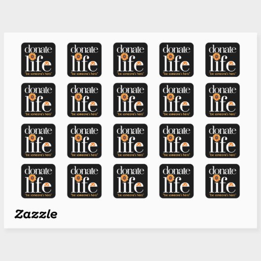 Hero Donate Life Stickers スクエアシール (シート)