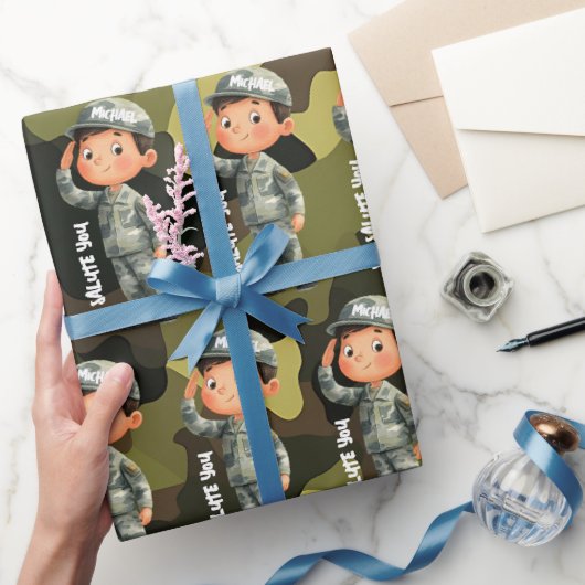 Hero Salute Military Wrapping Paper ラッピングペーパー (ギフト)