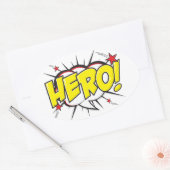 HERO STICKERS (漫画スタイル) 楕円形シール (封筒)