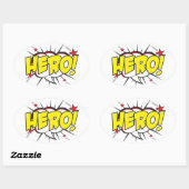 HERO STICKERS (漫画スタイル) 楕円形シール (シート)