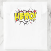 HERO STICKERS (漫画スタイル) 楕円形シール (バッグ)