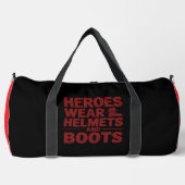 Heroes Wear Helmets And Boots  ダッフルバッグ (正面)