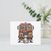 Heroic Firefighter Duo and Dalmatian Postcard ポストカード (スタンド正面)