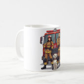 Heroic Firefighters & Dalmatian Anime Coffee Mug コーヒーマグカップ (正面左)